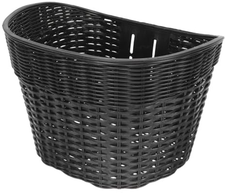 Homoyoyo Cesta para Bicicletas Tejida de Mimbre Desmontable, Cesta Delantera Grande para Verduras y Mochilas, para Ciclismo Recreativo y Desplazamientos Urbanos