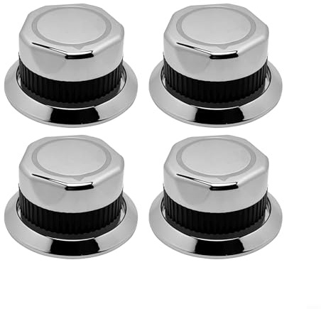 Feegow 4 pomos de horno galvanizados que transmiten la luz con núcleo interior de 4 mm, accesorios de barbacoa de 58 mm de diámetro, parrillas y aparatos de cocina, acabado plateado (B)