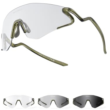 ROCKBROS Fahrradbrille Selbsttönend Sonnenbrille für Herren Damen TR90 | Photochrome Schnelle Brille, UV400 Schutz Sportbrille, Leicht 24g Laufbrille, Verstellbare Nasenpads für Radfahren Laufen