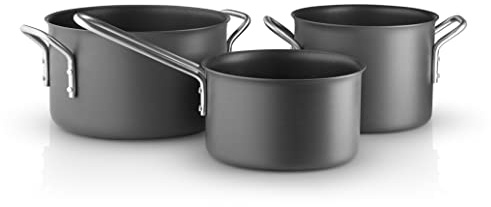 Aktionsset Eva Solo Black Line Topfset 3tlg.236671, edelstahl schwarz 1 Kasserolle 1.8L Ø16cm 1 Topf 2.5L Ø16cm 1 Topf 3.8L Ø20cm