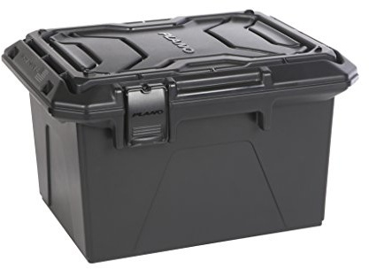 Plano Ammo Crate, Black, Lockable Plastic Ammunition Storage Box, Water-Resistant Protection with Interlocking Foam and Removable Dividers