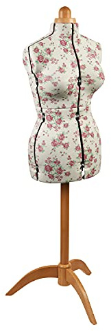 Verstellbare Schneiderpuppe Rosenknospe Mit Holzständer 8-Teilige | Mittel (M) [Größe EUR 44 bis 48]
