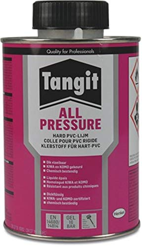 Klebemuffengröße 50mm: PVC-U Rohr Winkel T-Stück Muffe Verschraubung Übergang Kugelhahn Bogen, Größe: Tangit Kleber m. Pinsel 240g 62,29€/Kg