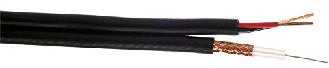 Cavo coassiale RG59, 0.58mm², rame, 11.6mm, 75ohm, nero, PVC, solido, 100m, cavo, compatibile con, WEBRO, cavi audio e video coassiali