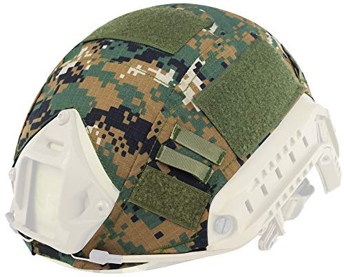 FUZKI Taktischer Tarnung Helmüberzug Fast Helmbezug für Fast MH/PJ Helm-Wald Digital(ohne Helm)