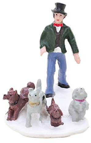 Toyland® Mini Resin Christmas Collectible Ornament - Village Scene Accessories - Xmas Figures (Dog Walker 2.5 x 2.25 Inch)..