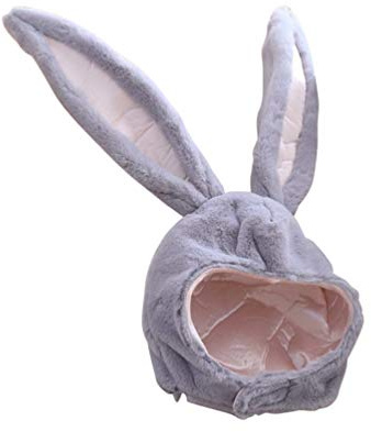 Gorro De Conejo De Felpa Con Orejas Móviles Para Fiesta Y Fotografía Sombrero De Animales Para Mujeres Y Niñas Gris