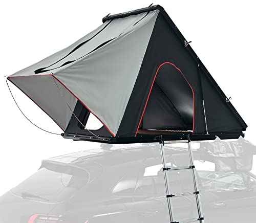 Prime Tech | Hartschalen-Autodachzelt Gamma L Serie 2.0 | Dachzelt mit Automatiköffnung | Aluminium-Leichtbau nur 52 kg | wasserdicht & windschnittig | Teleskopleiter bis 230 cm
