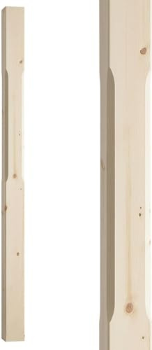 Blueprint Joinery 1500mm Stop Chamfered Pine Newel Post (1500mm Half Post) - 90mm x 42mm Newel Post for Staircase. Contemporary Posts for Staircase Made from Pine Timber.