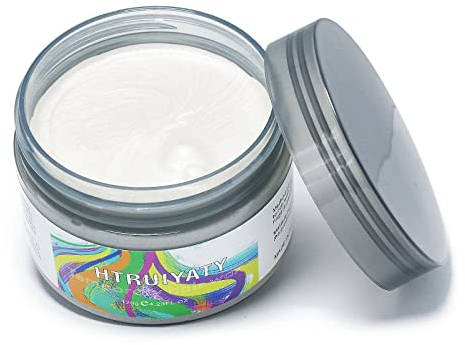 Temporary Hair Colour Wax White Unisex Fashion Styling Wax Washable Hair Dye Cream for Halloween Cosplay Masquerade (4.23 oz/120 g)