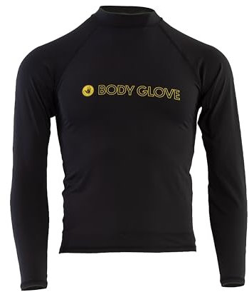 Body Glove Mens Basic Fitted Long Sleeve Rashguard -XL-Black