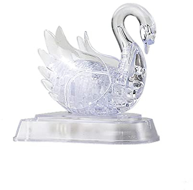 3D-Kristall-Puzzle, Kristall-Puzzle, für Puzzler ab 16 Jahren (Schwan-Transparent)