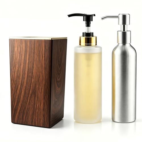 Elitzia Massage Oil Warmer Lotion Warmer 131°F Constant Temperature with Metal Plastic Pump Bottles Massage Oil Heater for Creams Gels & Essential Oils (Square Nut Color)
