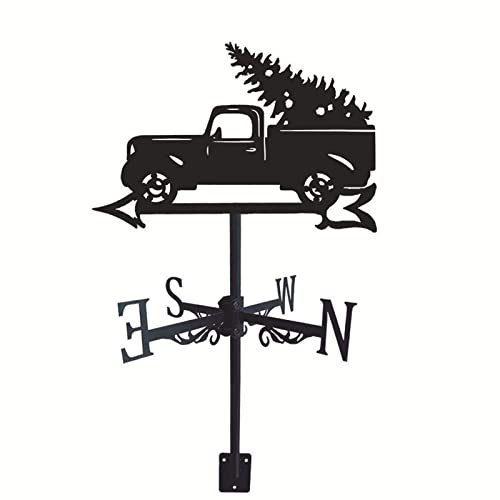 ZAANU Adorno De Veleta, Camión - Árbol De Navidad Veleta Veleta Veleta De Metal Veleta Retro Mini Veleta con Anemómetro para Indicador De Dirección del Viento (Color: TR