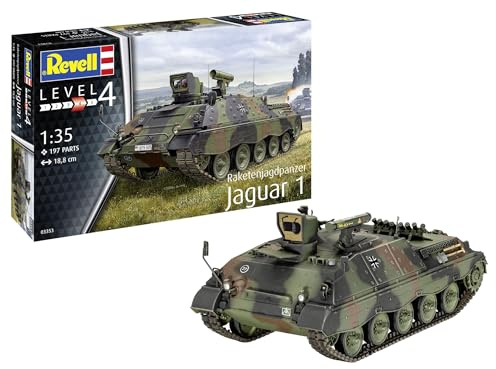 Revell Modellbau, Raketenjagdpanzer Jaguar 1, Bausatz, Maßstab 1:35, 197 Teile, Bastelset ab 12 Jahren, Detailgetreues Modell, Militärfahrzeug, Authentische Nachbildung