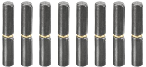 QUARKZMAN Charnières de Baril à Souder 2-3/8 x 6/16 (LxD) 8Pcs | Charnières à Baril Détachables Soudables, Acier Carbone, pour Rampe de Remorque de Porte Battante en Métal, 0.24 Broche OD
