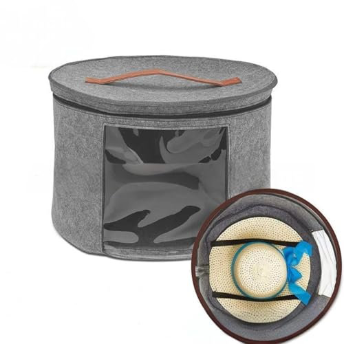Blushink Hutschachtel, zusammenklappbare Filzhut-Aufbewahrungsbox, Reise-Hutboxen mit Deckel, hervorragende Zugfestigkeit, runde Hutbox