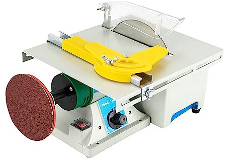 banborba 5 en 1 sierra circular de mesa, para hacer joyas, pulidora de piedra, amoladora de banco, minisierra de mesa para cortar, lijar, pulir, tallar, 800-10000 rpm, 750 W