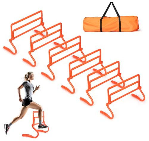 ZPONEED 6er Set Agility Hürden, Speed Agility Training Hürden, Höhenverstellbare Speed Training Hürden, Tragbares Speed Training Equipment mit Tragetasche