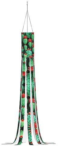 Molti piccoli cactus arte Halloween Windsock luce Natale WindSock bandiera decorazione per giardini, strade, parchi giochi