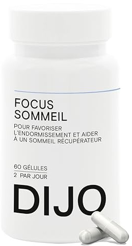DIJO - Focus Sommeil - Mélatonine, Valériane, Magnésium - Favorise l'Endormissement, Améliore la Qualité du Sommeil, Réduit le Stress - 1 Mois