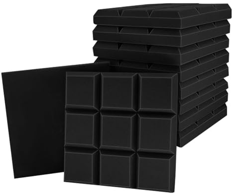 Pannelli acustici a recupero rapido – Pannelli da parete insonorizzati, 30,5 x 30,5 x 5,1 cm, pannelli a cuneo insonorizzanti, imbottitura in schiuma fonoassorbente per la casa