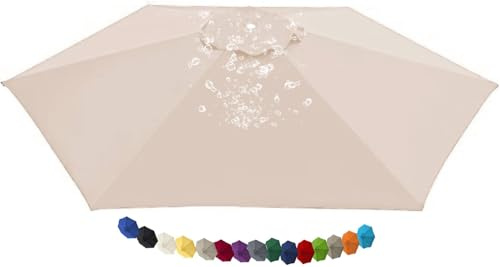 Tissu de Remplacement pour Parasol Déporté 2/2.3/2.5/2.7/3.0/3.5m Toile de Rechange pour Parasol, Bâche de Remplacement pour Parasol Déporté, pour Terrasse Jardin Piscine(N11,11.5 FT 350cm 8 Ribs)
