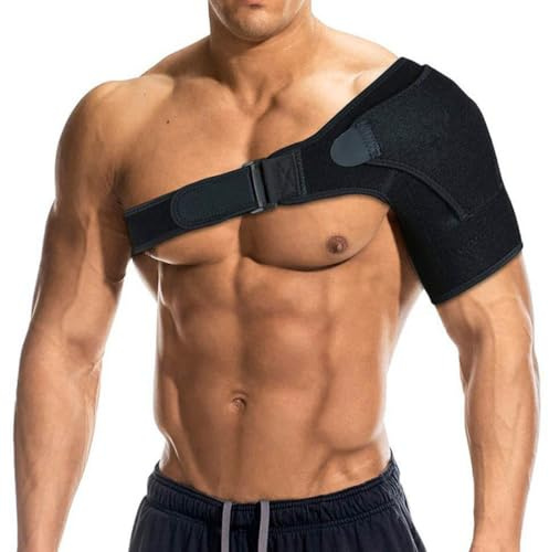 KUMSODE Tutore spalla Supporto per spalla Fascia da spalla Leggero in Neoprene e Chiusure Regolabile per Protezione spalla Adatto per Spalla Sinistra o Destra