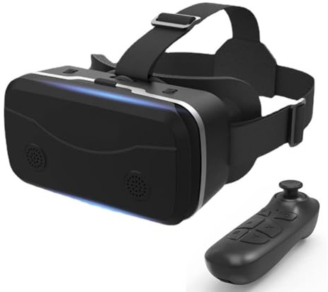 Virtual Reality Headset for Phone with Controller, Adjustable VR Virtual Reality Glasses for 4.7-7 Smartphone, for Movies Games (Black)(G10+B03)