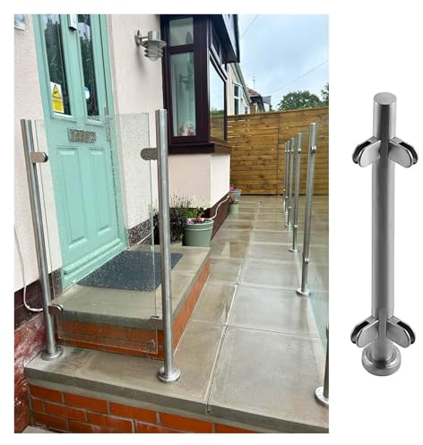 Poteau de garde-corps en acier inoxydable pour balustrade, terrasse et escalier – Pince de clôture robuste pour une installation sécurisée des panneaux de verre