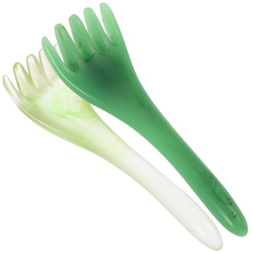 ROMISBABA Peines Masajeadores de Cabeza 2 Piezas Resina Cera de Abeja Colores Verde y Verde Claro Diseño Antiestático para Masaje Relajante del Cuero Cabelludo Cuidado Personal Bienestar