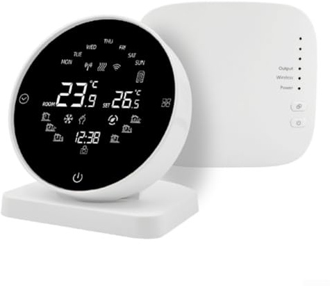 Termostato inalámbrico inteligente, controlador de temperatura WiFi compatible con Tuya y Alexa, control de voz para caldera de pared y calefacción por suelo de agua