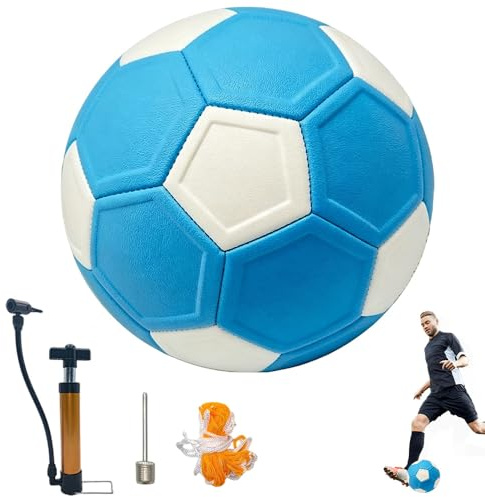LYPPUL Fotboll kurvboll, kurvboll fotboll storlek 5, fotboll kurvboll med pump, softbollsfotboll, luftnål, fotbollskurvboll för fotbollsträning, gåva för barn inomhus och utomhus