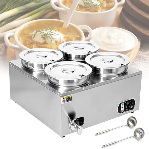 Scaldavivande a bagnomaria 7L 1500W in acciaio inox con coperchi, controllo della temperatura 30-85℃ per catering, buffet ed eventi