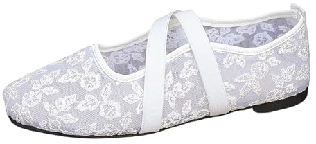 Chaussons Ballerines Plates à Lacets et Bout Ouvert, Style Danseuse élégante, Semelle Souple en Cuir pour Femme, idéales pour la Danse, Le Yoga ou Le Quotidien