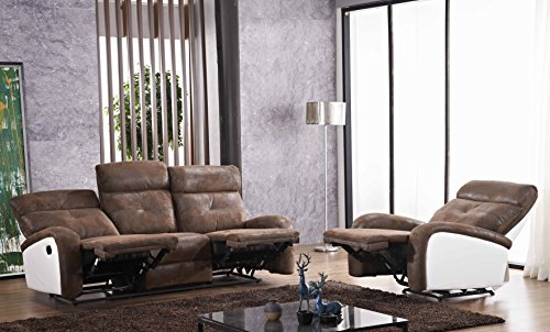 Microfaser Relax Schlafsofas Relaxsofas Fernsehsessel 5130-3+1-PU