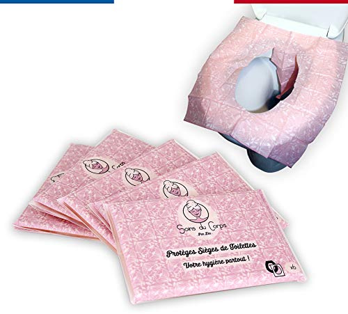 KALIBEL Protège Cuvette Toilette WC Jetable (x30) LARGE, papier BIODEGRADABLE, 100% ANTI-BACTÉRIEN (4 pochettes + 1 GRATUITE) Hygiène Toilettes garantie grâce aux couvre-sièges WC jetable de voyage