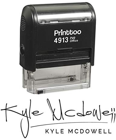 Printtoo Personalisiert schwarz Selbsteinfarben Brauch Benutzerdefinierte Stempel Unterschrift Stempel - 58 x 22 mm