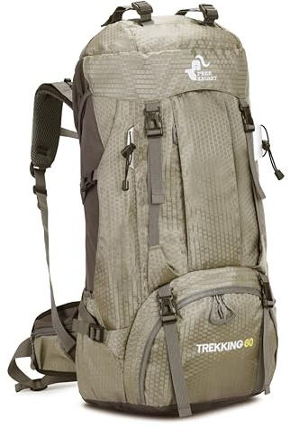 Bseash 60L impermeabile zaino da trekking leggero con copertura antipioggia, zaino da viaggio sport all'aperto per arrampicata campeggio turismo