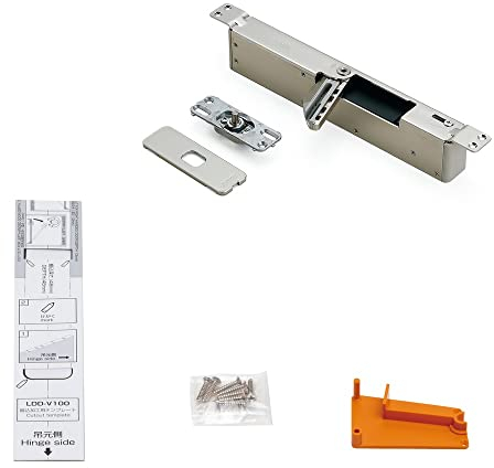 Unsichtbarer Dämpfer für stumpfe Innentüren bis 100 kg. Soft-Close Schließsystem für Holztüren LDD-V100 von Sugatsune/LAMP® (Japan) (LDD-V100-NI-R: rechts, Nickel)