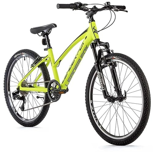 24 Zoll Alu Mountainbike Leader Fox Spider Girl 8 Gang S-Ride MTB Neon Gelb