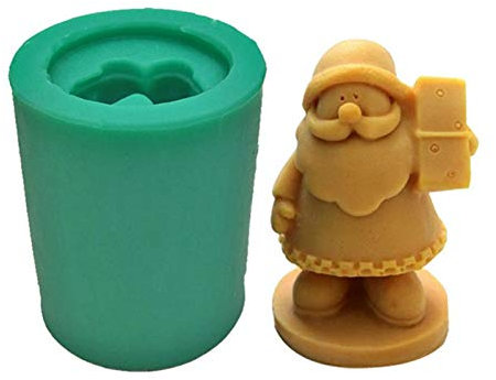 Pomurom Bougies parfumées DIY, Moule Bougies Silicone Cylindre, Père Noël Moule à Bougies en Silicone, Moule à Fondant pour Bougies Savon décoration fête Noël