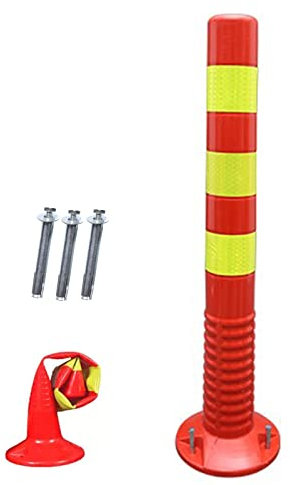 Verkehrskegel Leitkegel Absperrpfosten Flexible Parkschranke Kegel, Reflektierende Kunststoff-Verkehrsleitkegel Für Straße, Gehweg, Fahrtraining Und Schule, Rot Warnkegel Für Garten Und Hof ( Color :