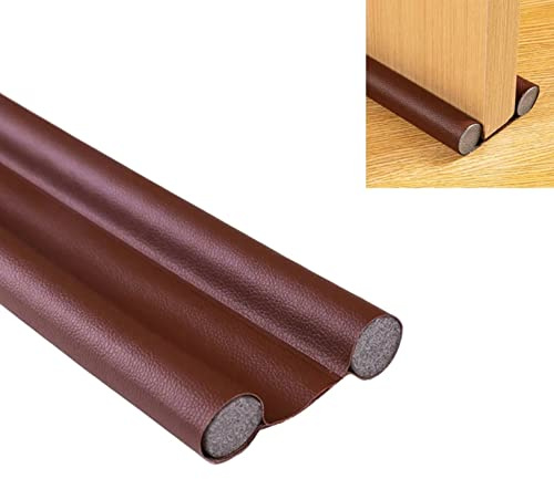 JGR SELECT Boudin de porte d'entrée - Joint en mousse double isolant contre courants d'air, froid, lumière, insectes, bruit (marron)