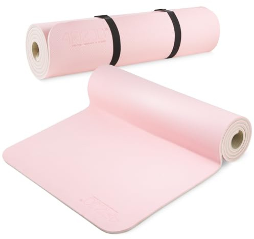 4FIZJO Fitnessmatte mit Tragegurt, Abmessungen 180x60cm, TPE-Kautschuk, Rutschfest, Komfort, In & Outdor, Pilatesmatte, Yoga Matte, Sportmatte, Gymnastikmatte, Trainingsmatte