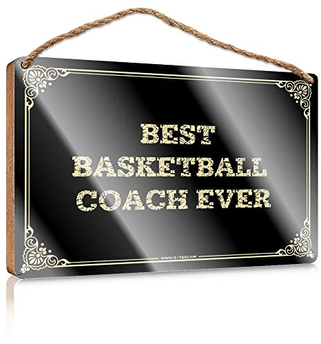 Office Door Signs Personalized Best Basketball Coach Ever Wooden Sign Plaque for Front Door Door Sign for Home (Color : Colour, Size : 20X30CM)