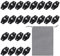 Rueda giratoria para muebles de 24 piezas con 1 bolsa de almacenamiento gris, rueda giratoria autoadhesiva, rueda móvil para muebles, mini rueda fija (negro)