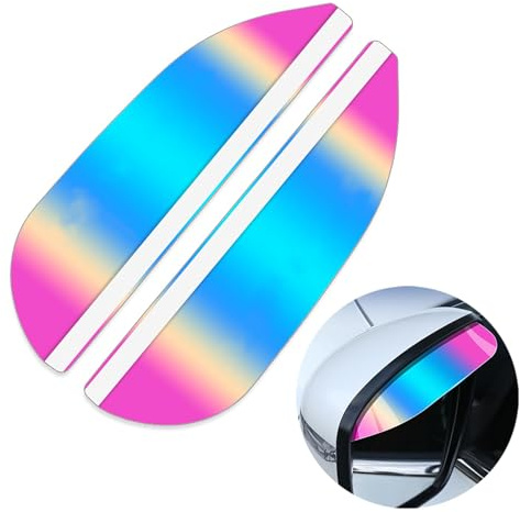 2Pcs Mirror Rain Visor Eyebrow Car Showing off Colour Rear View Mirror Rain Visor Guard Car Side Wing Mirror Rain Protector Rear View Side Mirror Rain Eyebrow for Cars Rear View Mirror Cover
