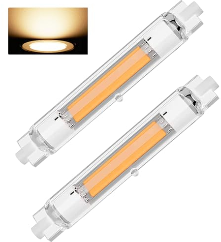 ZJZG R7S LED 118mm Dimmbar, 30W R7S COB LED Lampen Ersatz für J118 300W Halogenlampen, Leuchtmittel R7S LED Warmweiß 3000K 3000LM, Kein Flackern, 360°Abstrahlwinkel LED Stab, AC 230-240V, 2er Pack