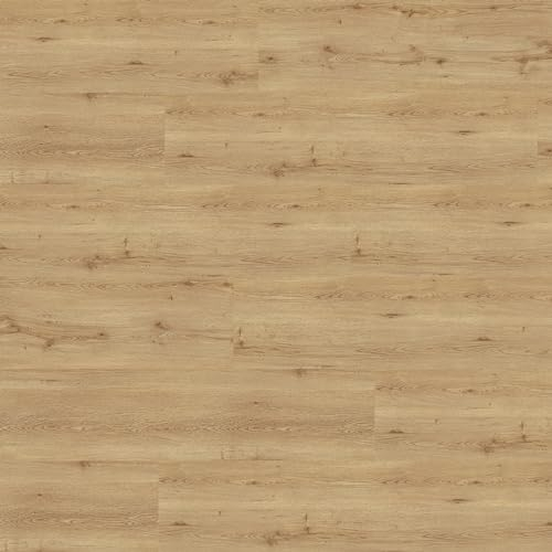 BODENTREND Vinyl Boden zum kleben 1 Paket (3,77 m²) 0,30 mm Nutzschicht 2 mm Stärke Holzoptik (Roble astig) Klebevinyl Klebefliesen Vinylfliesen zum Verkleben für Küche Bad Wohnzimmer Wasserfest